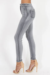Grey High Waisted Skinny Jeans - Josephine-Jeans