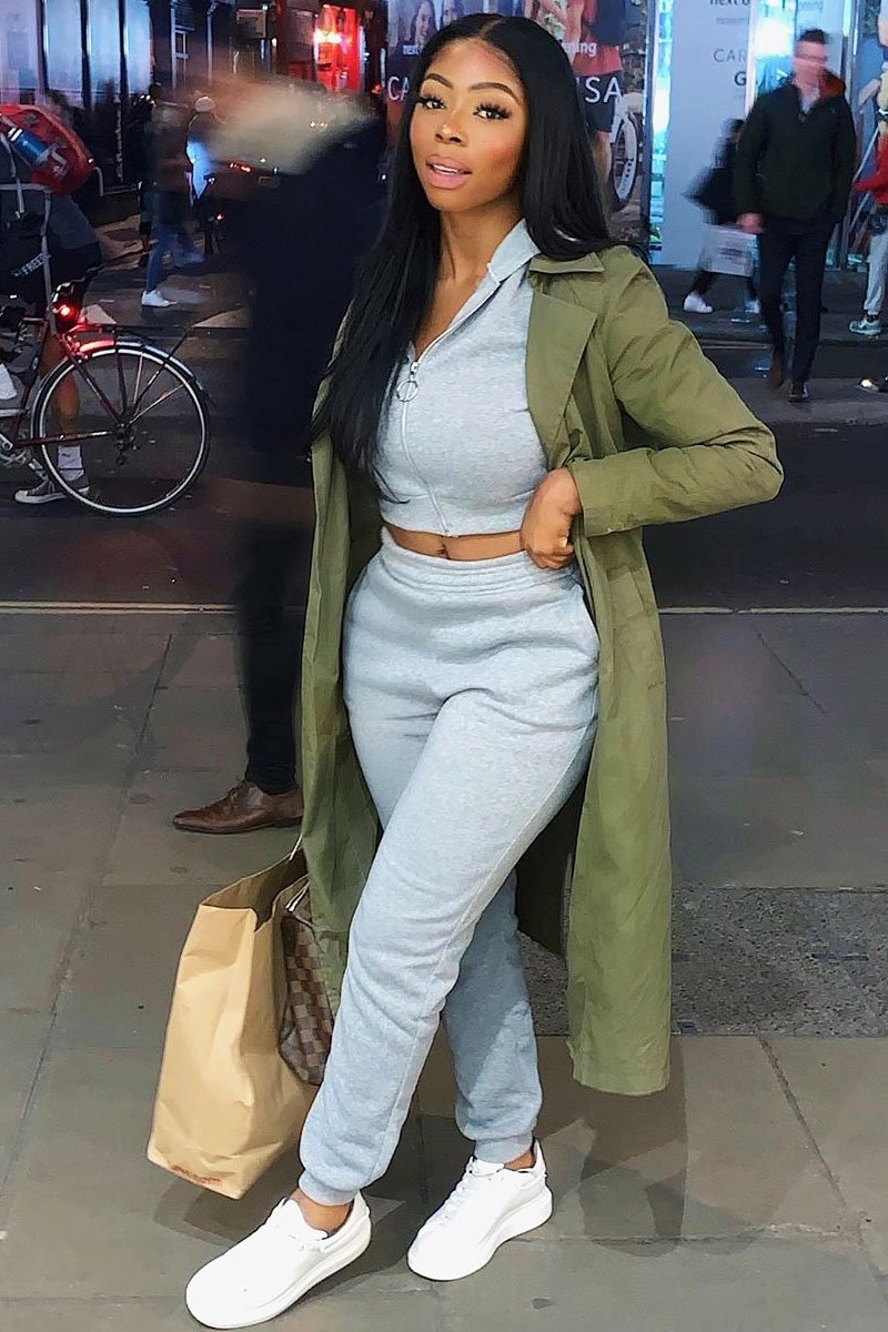 Grey Hoodie and Joggers Loungewear Co-ord Set - Bluebell-Loungewear