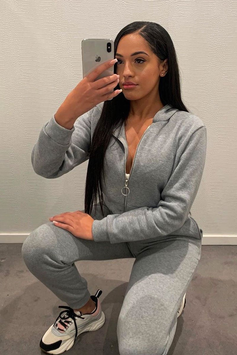 Grey Hoodie and Joggers Loungewear Co-ord Set - Bluebell-Loungewear