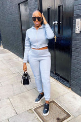 Grey Hoodie and Joggers Loungewear Co-ord Set - Bluebell-Loungewear