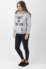 Grey 'I Woke Up Like This' Slogan Hoodie - Bey-Loungewear
