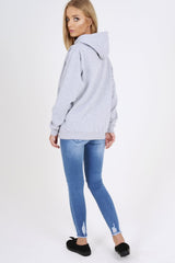 Grey I'd Rather Stay In Bed Slogan Hoodie - Tammy-Loungewear