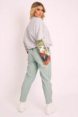 Grey Illustration Graphic Print Sweatshirt - Cammie-Jumper