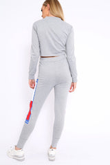 Grey In My Jeans Cropped Top Loungewear Set - Yarely-Loungewear
