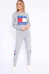Grey In My Jeans Loungewear Set - Vyolet-Loungewear