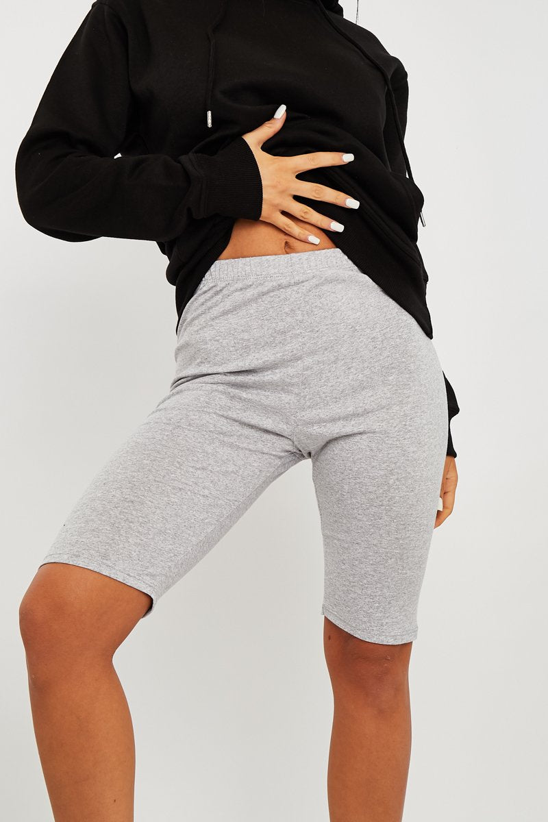 Grey Jersey Cycling Shorts - Fiona-Shorts