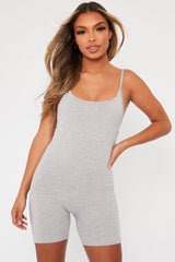 Grey Jersey Low Back Unitard - Taya-Playsuits