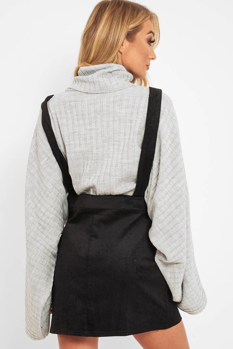 Grey Knit Roll Neck Batwing Jumper - Fallon-Jumper