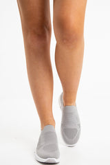 Grey Knit Slip On Chunky Sole Trainers - Fynlee-Trainers