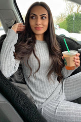 Grey Knitted Loungewear Set - Jordi-Co-ords