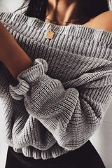 Grey Knitted Ruffle Jumper with Elasticated hems - Eve-Jumper