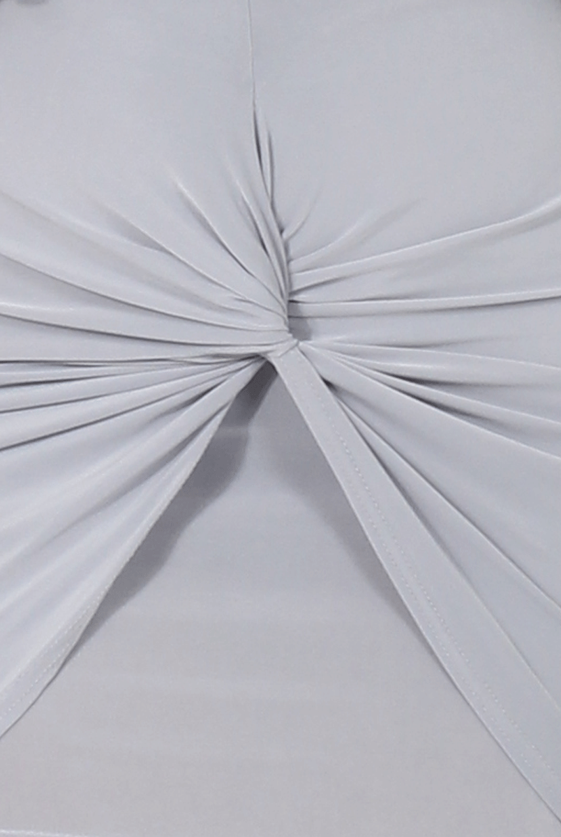 Grey Knotted Detail Body-con Skirt- Ibiza-Skirts