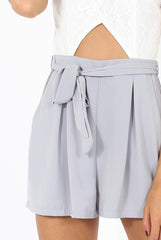 Grey Lace Pleated Cut Out Playsuit - Renata-Playsuits