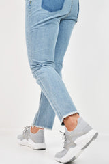 Grey Lace Up Glitter Mesh Trainers - Tasmina-Trainers