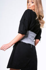 Grey Lace Up Raw Edge Corset Belt - Missy-Belts