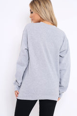Grey L'amour Paris Slogan Sweatshirt - Lucy-Sweatshirts