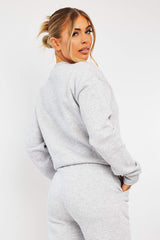 Grey 'Lazy Girls Club' Slogan Sweatshirt - Leila-Sweatshirts