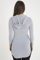 Grey Longline Hoodie - Summer-Loungewear