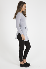 Grey Longline Hoodie - Summer-Loungewear