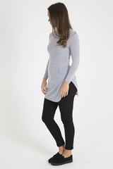 Grey Longline Hoodie - Summer-Loungewear