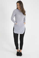 Grey Longline Hoodie - Summer-Loungewear