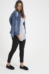 Grey Longline Hoodie - Summer-Loungewear