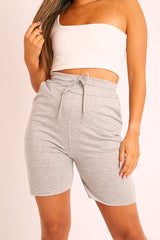 Grey Longline Jogger Shorts - Flonnie-Shorts