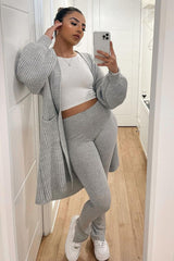 Grey Longline Knit Cardigan - Abbie-Cardigans
