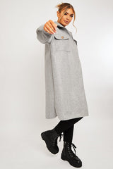 Grey Longline Oversized Shacket - Sasha-Shacket