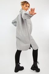 Grey Longline Oversized Shacket - Sasha-Shacket