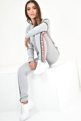 Grey Love Slogan Tape Loungewear Set - Kaisy-Loungewear