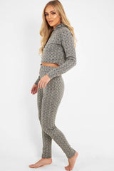 Grey Marl Hooded Loungewear Set - Olevia-Loungewear