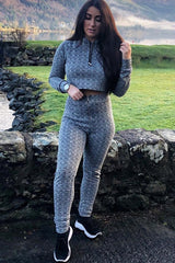 Grey Marl Hooded Loungewear Set - Olevia-Loungewear