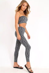 Grey Marl Legging And Bandeau Co-Ord - Kalissa-Co-ords