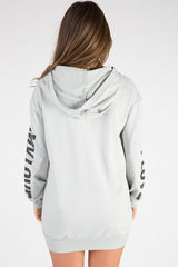 Grey 'My Love' Slogan Oversized Hoodie - Tish-Loungewear