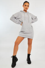 Grey Oversized Hoodie Dress - Eimy-Dresses