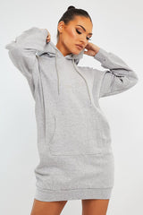 Grey Oversized Hoodie Dress - Eimy-Dresses