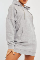 Grey Oversized Hoodie Dress - Eimy-Dresses