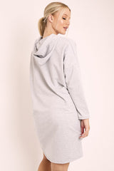 Grey Oversized Hoodie Jumper Dress - Mariah-Dresses