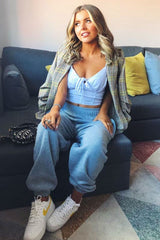 Grey Oversized Joggers - Erica-Joggers