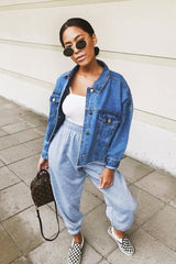 Grey Oversized Joggers - Erica-Joggers