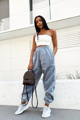 Grey Oversized Joggers - Erica-Joggers