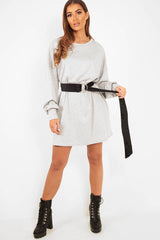 Grey Oversized Jumper Dress - Oaklee-Dresses