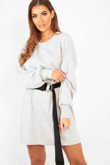 Grey Oversized Jumper Dress - Oaklee-Dresses