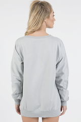 Grey Oversized Ruched Sleeve Jumper Dress - Hayley-Jumper
