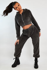 Grey Oversized Teddy Joggers - Havana-Joggers