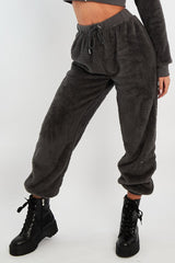 Grey Oversized Teddy Joggers - Havana-Joggers