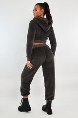 Grey Oversized Teddy Joggers - Havana-Joggers