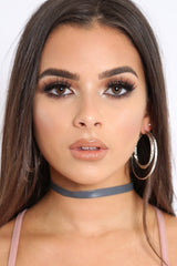 Grey PU thin Choker - Fayth-Chokers