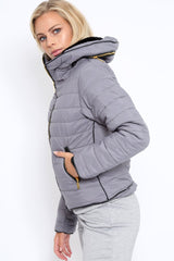 Grey Padded Coat - Zara-Coats